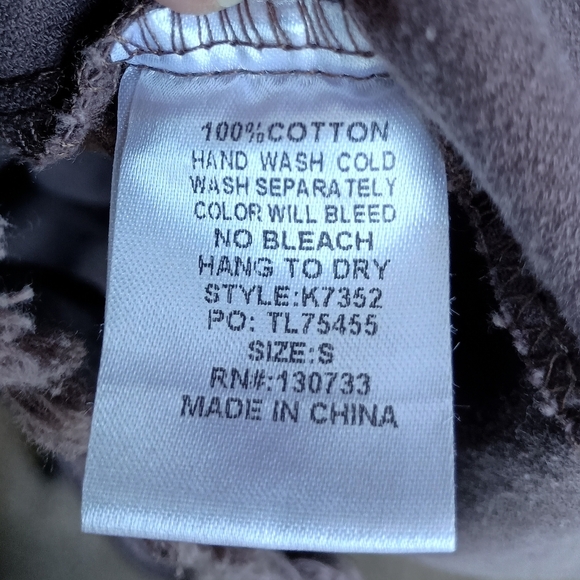 Umgee 100% Cotton Brown Long Sleeve Button-Up Dress/Shacket_S - Picture 12 of 12